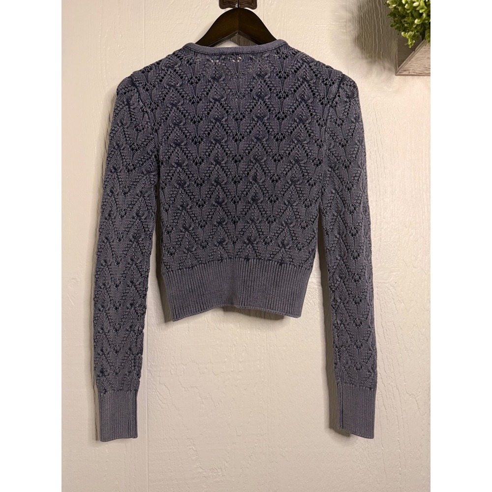 Pretty In Pointelle Cardi knit NWT navy academy - Picture 5 of 6